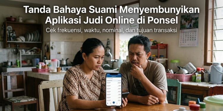 Istri memeriksa mutasi rekening mencurigakan terkait dugaan aplikasi judi online
